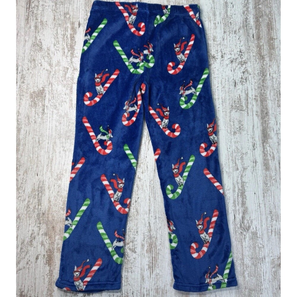 MUNKI MUNKI Candy Cane Dog Sled Kids Pajama Pants Box Lunch Size 16 Christmas